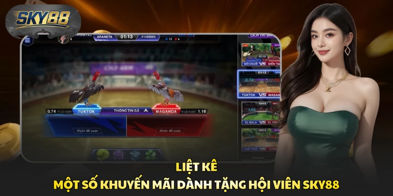 Liệt kê một số khuyến mãi dành tặng hội viên Sky88