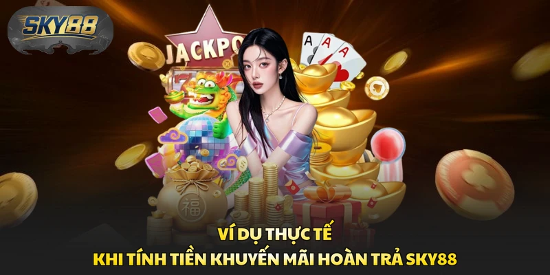 Ví dụ thực tế khi tính tiền khuyến mãi hoàn trả Sky88